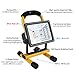 LANFU 30W 36LED Work Light with Stand,IP65 Waterproof Flood Light, Brightness Adjustable,Super Bright Portable Cordless Job Site Worklight for Garage Workshop Car Construction Outdoor Lighting Yellow