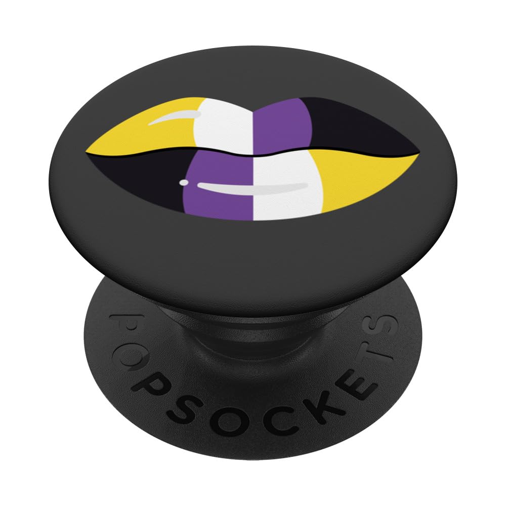 Non Binary Flag Lips PopSockets Swappable PopGrip