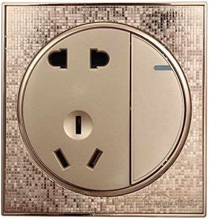 250V 10A 1 Gang 1 Way Five Holes Wall Switch Wall Charger Adapter