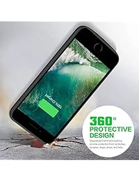 Carcasa de batería para iPhone 8 7, actualizada, 5500 mAh, portátil, recargable, batería extendida, funda protectora para iPhone 8 7 (4,7 pulgadas), color negro