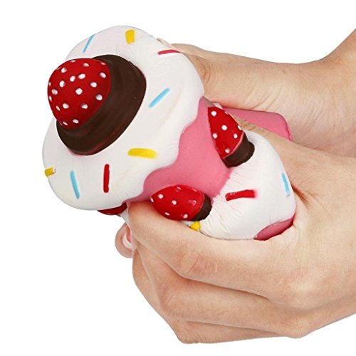 Rednow Jumbo Scented Slow Rising Squishies Cheeki Pink Strawberry Cake Squishy Kawaii Squishy