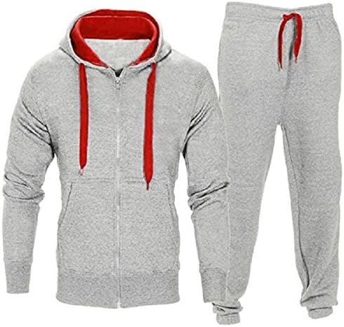 Kids Boys Girls Tracksuit Contrast Set Full Sleeve Zipper Hoodie Fleece Bottoms Top Jogging Jogger Gym School Clothing