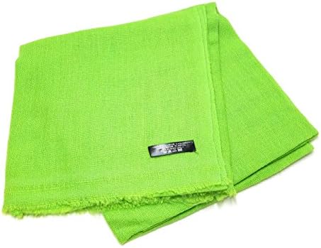 100% Cashmere Lightweight Soft Scarf Natural Dyes from Nepal (Chartreuse)