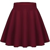 Zeagoo Women's Skirt Basic Mini Skater Skirt 2026 Summer Skirts Stretchable High Waist A-Line Valentines Skirts