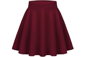 Zeagoo Women's Skirt Basic Mini Skater Skirt 2025 Fall Skirts Stretchable High Waist A-Line Dance Skirts