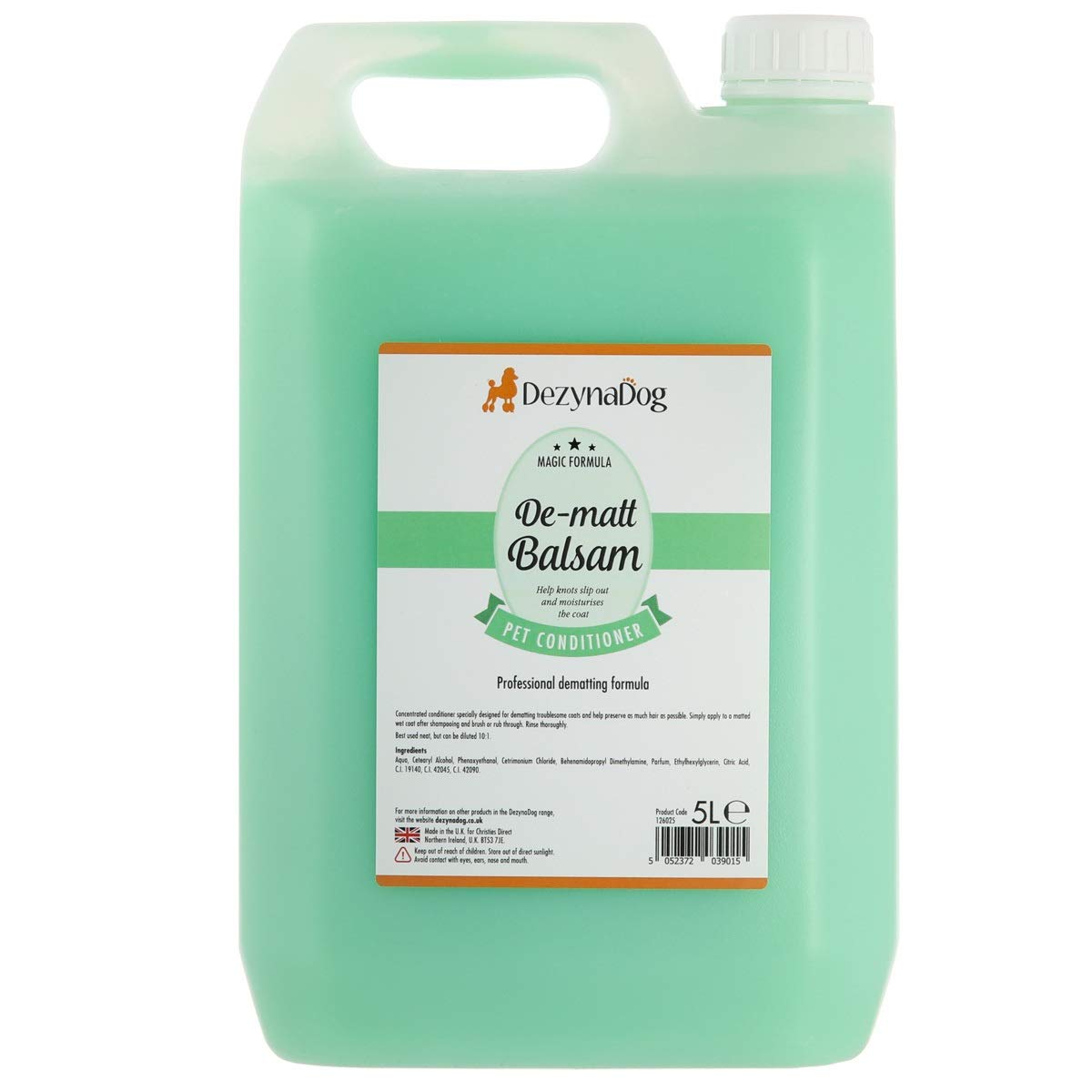 DezynaDog Magic Formula De-Matt Balsam Dog Conditioner - for Matted Coats - Dematting & Detangling - Perfect for Dogs with Dry or Damaged Coats, 5 Litre
