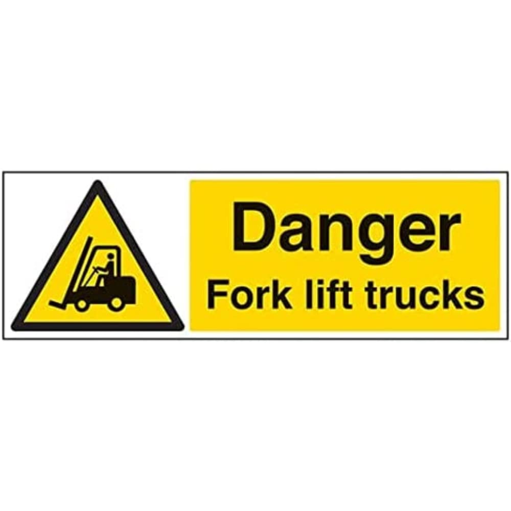 V Safety Eco Friendly Warning Vehicle - Danger fork Lift Trucks - 300 x 100 mm Safety Sign