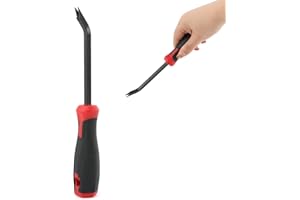 LOYANGER Staple Remover, Staple Puller, Chrome Vanadium Steel Stapl-e Lifter, 30° Ergonomic Handle Nail Puller for Carpet Wood Flooring & Furniture, Comfort Grip PP Handle(Color:Black + Red)