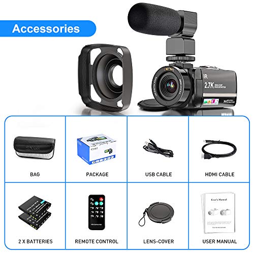 Cmara-de-vdeo-de-27-K-36-MP-UHD-WiFi-zoom-digital-16X-visin-nocturna-infrarroja-pantalla-tctil-de-3-pulgadas-IPS-videocmara-de-vdeo-con-micrfono-parasol-y-soporte-para-cmara
