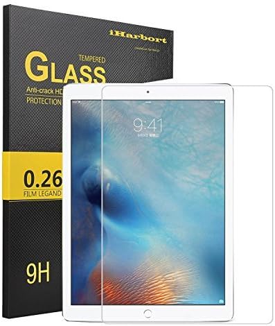New iPad 9.7 Inch (2017 )/ iPad Pro 9.7/ iPad Air 2/ iPad Air Glass Film Screen Protector, iHarbort Premium Tempered-Glass Tablet Screen Protector with Retina Display