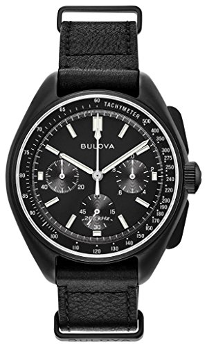 Bulova Special Edition Lunar Pilot Chronograph Leather Watch 98A186