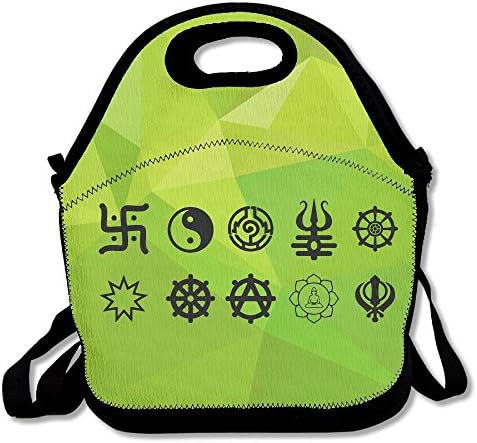 Symbol Of Buddha Large & Thick Insulated Tote Lunch Tote Bag Paper Lunch Bag For Men Women Kids Art Of Lunch