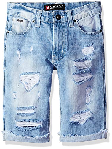 Southpole - Kids Boys' Big Denim Shorts, Light Sand Blue, 12