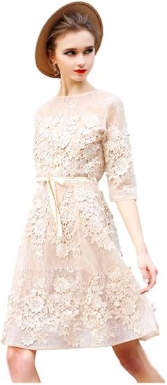 Amazon Co Jp ライフスター Lifestr レース ウエスト リボン 上品 80年代 レトロ ワンピース オリジナルエコバッグ付き 服 ファッション小物