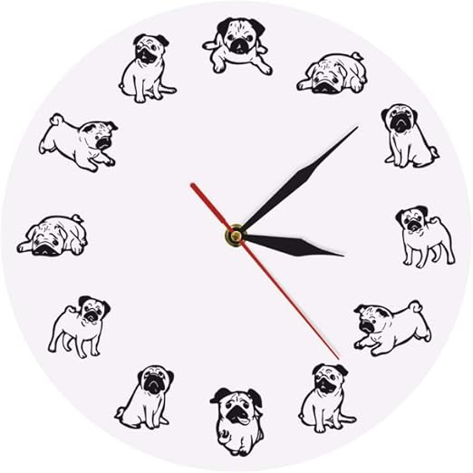 Jasonding Chiot Race Dessin Animé Humour Horloge Murale