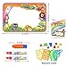 HKDA Kids Toys,Water Drawing Mat, Large Size (34.5 22.5) Aqua Magic Doodle Painting Board with Built-in 6 Colors, 2 Magic Pens, 1 Brush, 4 Pack and 8 Models for Girls and Boys