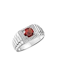 Rylos Men's Ring Sterling Silver Ring, 7MM Round