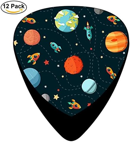 Gufun Guitar Picks Wonderful World Custom Three Size Electric Celluloid Plectrums (12-Pack)