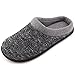 HomeTop Men's Comfort Breathable Moisture-Wicking Spring Summer Slip On Memory Foam House Slippers Shoes Indoor/Outdoor (9-10 D(M) US, Gray)