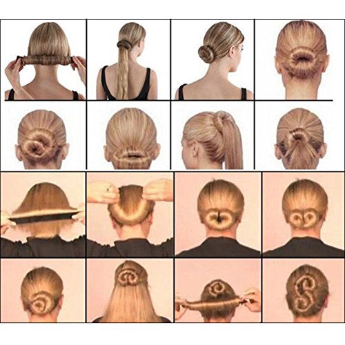 Patgoal Hair Donut Bun Make Hair Styling Disk Former Foam Hairstyle Clip DIY Tool for Women,1 Pieces (Gold)