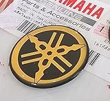 Yamaha 5HV-F3108-30 - Genuine 30MM Diameter Yamaha Tuning Fork Decal Sticker Emblem Logo Black / Gold Raised Domed Gel Resin Self Adhesive Motorcycle / Jet Ski / ATV / Snowmobile
