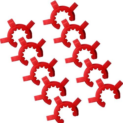 OESS #19 Keck Joint Clip For 19/24 Standard Taper Ground Conical Interface Laboratory Clip 10pcs Red