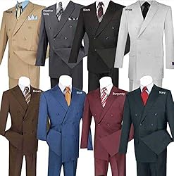 VINCI Wool Feel 6 Button Double Breasted Solid
