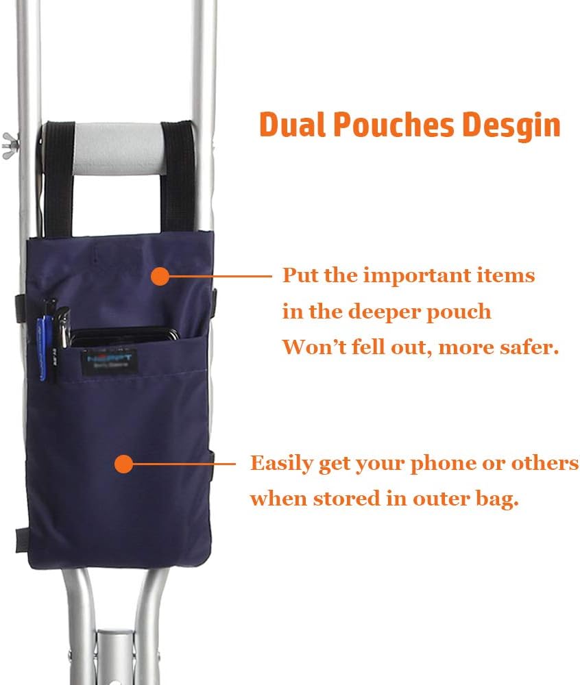 Crutches Bag Pouch Adults Handle Pads Youth Crutch Storage Pocket