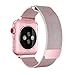 OROBAY Mesh Stainless Steel Milanese Loop Watch Band Compatible with Watch Series 4 Series 3 Series 2 Series 1 38mm 40mm with Magnetic Closure Clasp, Pink