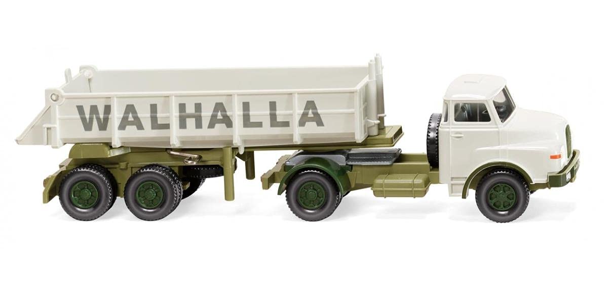 Wiking 067707 H0 Man Rear Tipper Trailer Walhalla Lime