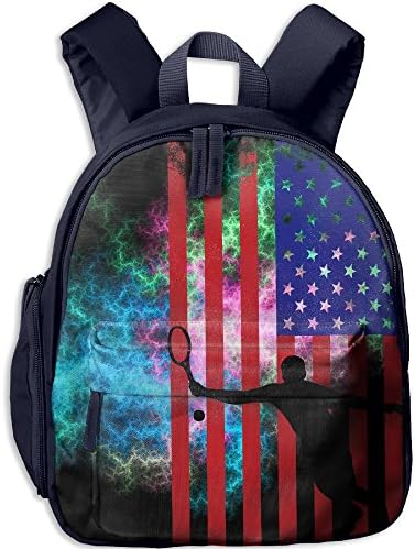 MYKJ Casual Lightweight Backpacks USA Flag Tennis Bookbag Shoulder Bag School Rucksack/Dayback For Girl&amp;Boy Kids