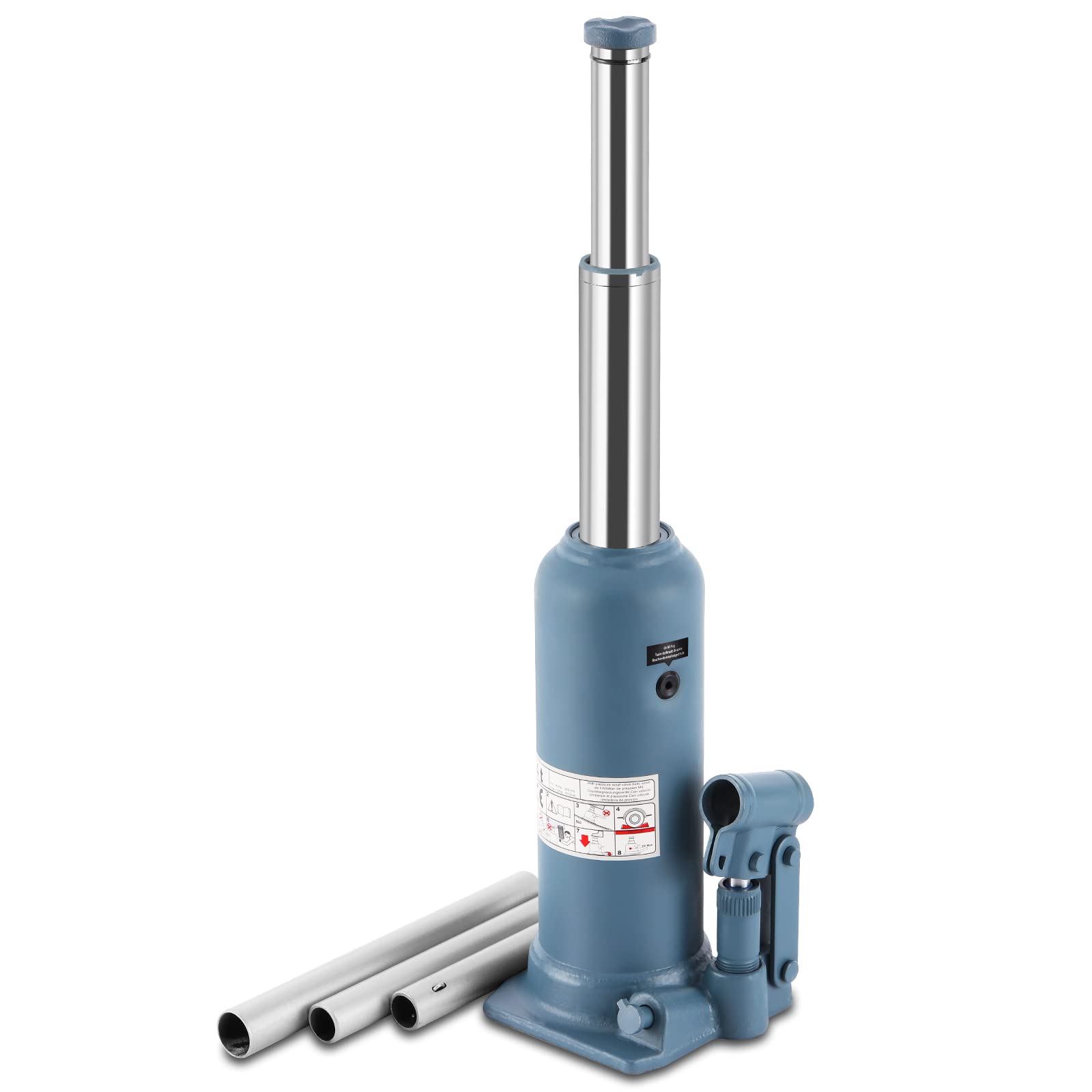 Photo 1 of BAOSHISHAN 4 Ton Bottle Jack 10-5/8" to 24" Lifting Range High Lift Double Ram Bottle Jack Hydraulic Welded Jack Truck Jack