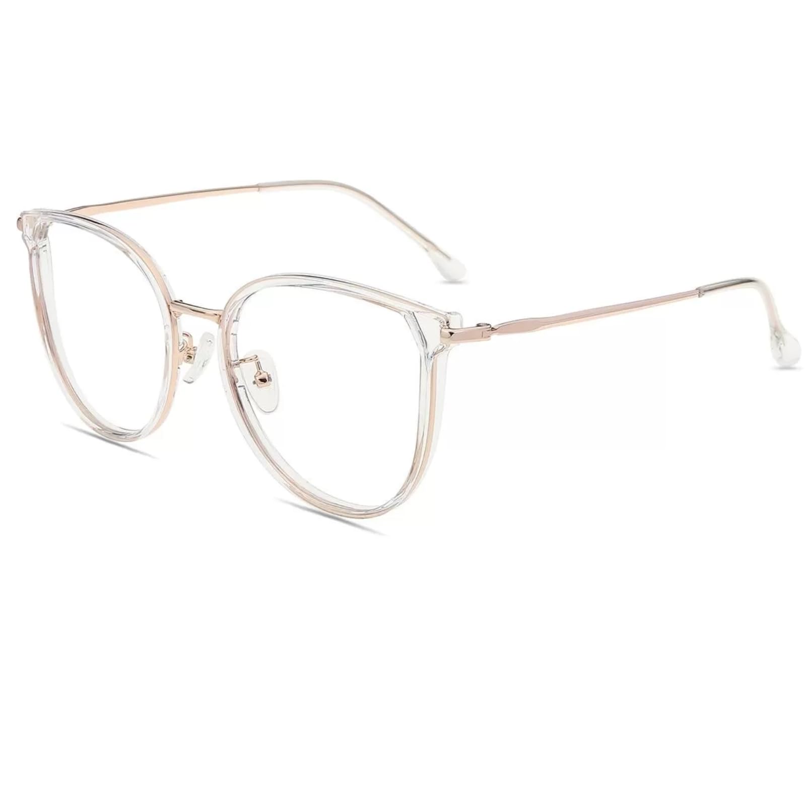 Firmoo Blue Light Blocking Glasses, Anti Glare Reflective UV400 Protection, Clear Frame Round Computer Glasses for Gaming Screen