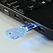 USB Flash Drive ONCHOICE 16GB USB 2.0 Memory Stick LED Thumb Drive Crystal Transparent & Blue Key Shape