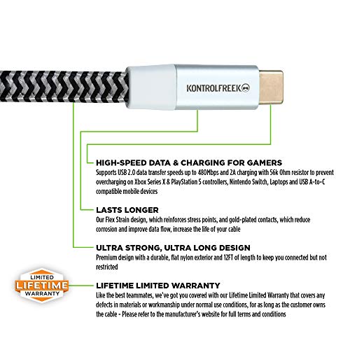 KontrolFreek Gaming Cable USB AtoC (12ft) The Premium Durable Gaming