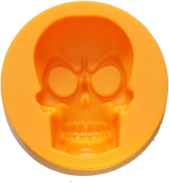 X-Haibei 2PCS Halloween Skull Ice Cube Chocolate Candy Crayon Small Soap Bath Bomb Silicone Mold Supplies 1oz, Dia. 2inch