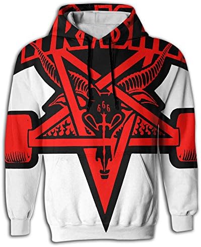 Ryskeco 3D Thrasher Magazine Mens Hooded Sweatshirt With Drawstring Pocket Cozy Pullover Hoodies L
