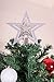 Clever Creations Christmas 8 Inch Tree Topper Flat Star Decoration, Glitter Treetop Holiday Home Décor, Silver