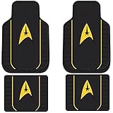 Star Trek Delta Command Logo Yellow Gold Car Truck SUV Front & Rear Seat Rubber Floor Mats - 4PC