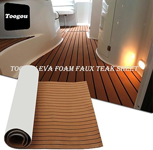 Toogou New Generation Eva Foam Non-slip Marine Flooring Mat Backed with 3M Adhesive, Synthetic Teak Decking for Boats, Kayak