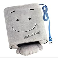 Junson 1 PC USB Heated Mouse Pad Smile Face Hand Warmer Mouse Mat for Winter-Random