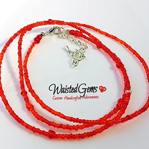 Waist Beads Red Size 27 to 30 inches ,Summer Jewelry, Beach Wear, Waistbeads, African Waist Beads, Gift Ideas, Kwanza, Belly Chain, Body Jewelry,