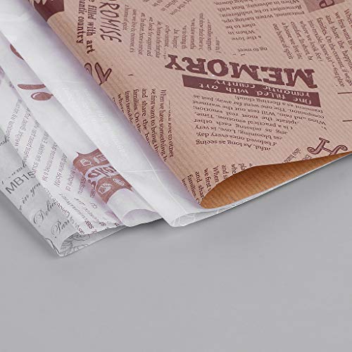 Kofun Package Paper, 50 Pieces Wax Paper Food Grade Grease Paper Food Wrappers Wrapping Paper 4#