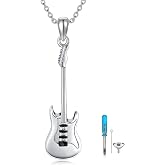 Vadmans Cremation Jewelry Guitar Urn Necklace for Ashes for Women Men Cremation Pendant Ashes Holder Memorial Keepsake Urn Necklace for Women Men