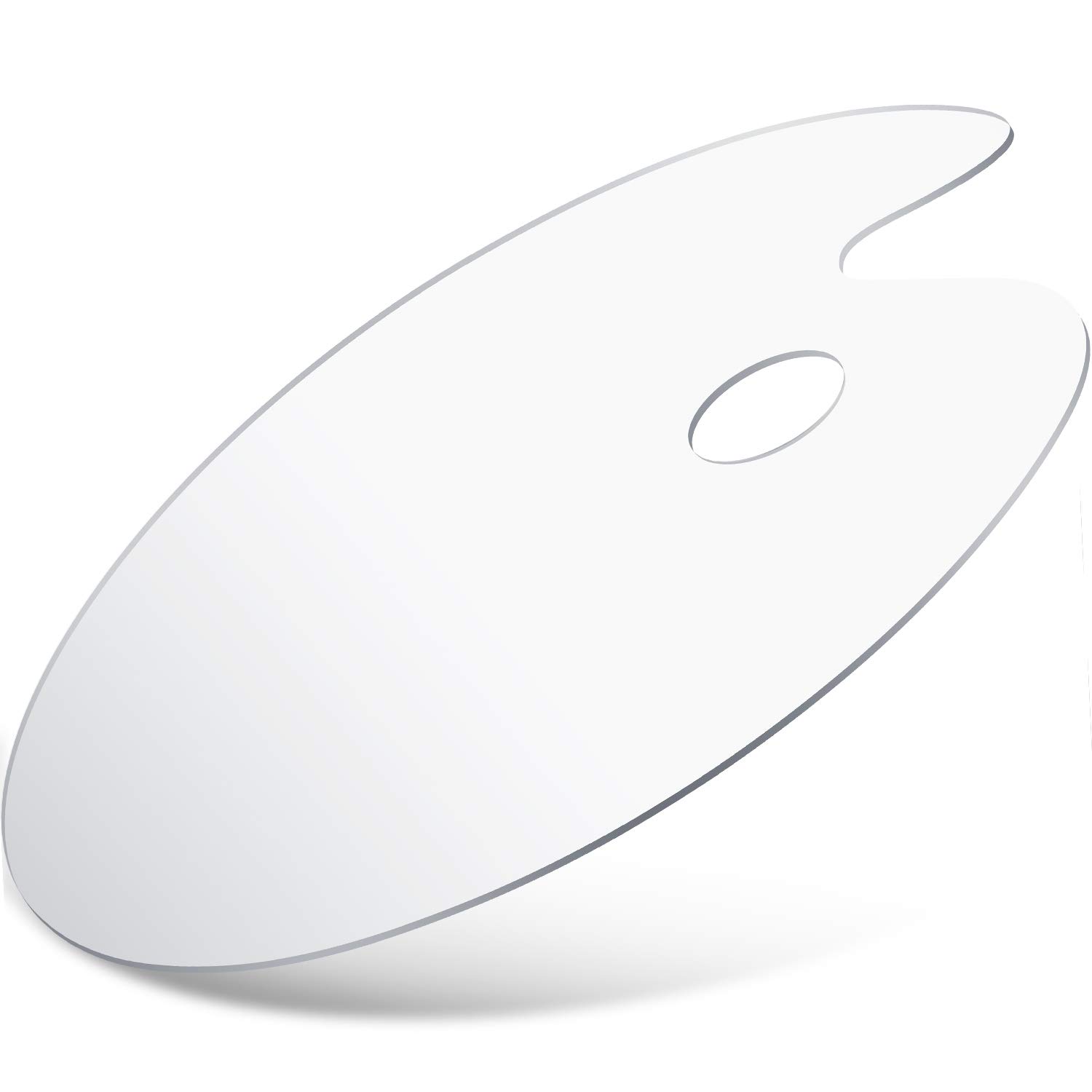 WILLBOND Extra Thicken Acrylic Paint Palette with Thumb Hole, Clear Oval-shaped Non-stick Palette Artist Oil Paint Mixing Tray Draw Art Craft Supplies with Protective Brown Pape(15.8 x 11.8 Inches)