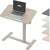 TopJob AnyDesk Nest Pro Sit Standing Desk, Portable Folding Stand Desk with Hidden Wheels, Computer Workstations, Home Use, Couch Side Table, Bedside Table, Kitchen Prep Table, Cordless (Sand)