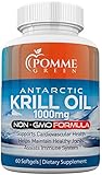 Krill Oil by Pomme Green Nutrition, 500 mg, Anti-Inflammatory, Toxin Free, Easily Absorbed, FDA, EPA, DHA, GMP Certified, Made in the USA, 60 Capsules