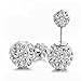 YiYi Operation Crystal Double Sided Ball Silver Plated Stud Tribal Earrings Women's Engagement Gift