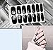 6 Sheets Full Nail Wraps Art Polish Stickers Decal Strips Adhesive False Nail Design Manicure Set with 1Pc Nail Buffers Files for Women Girls