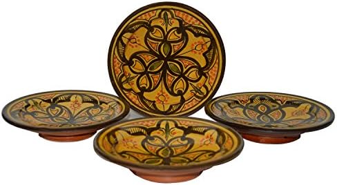 Moroccan Ceramic Plates Handmade Appetizer Tapas Serving Set Of Four